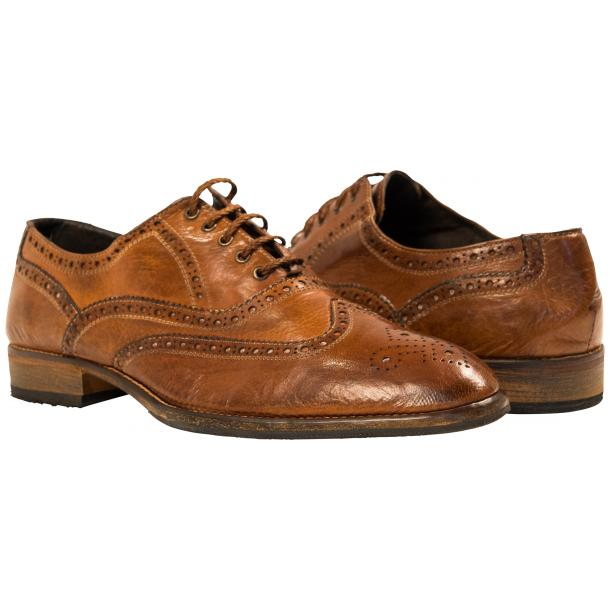 Paolo Shoes Mateo Wingtip Brogues Mahogany