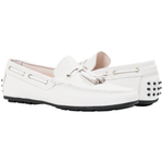 Paolo Shoes Matthew Nappa Tasseled Driving Shoes White