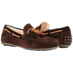Paolo Shoes Matthew Suede Tasseled Driving Shoes Chocolate