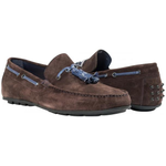 Paolo Shoes Matthew Suede Tasseled Driving Shoes Graphite