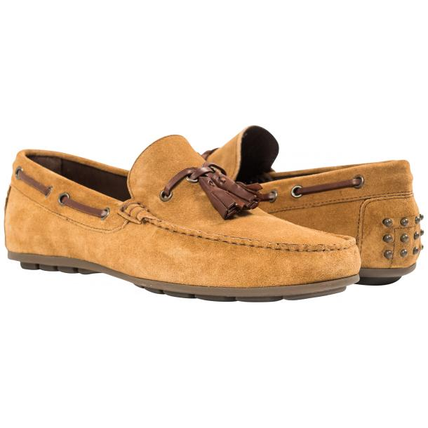 Paolo Shoes Matthew Suede Tasseled Driving Shoes Kangaroo