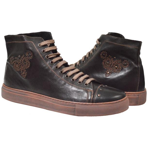 Paolo Shoes Sierra High Top Sneakers Dark Brown