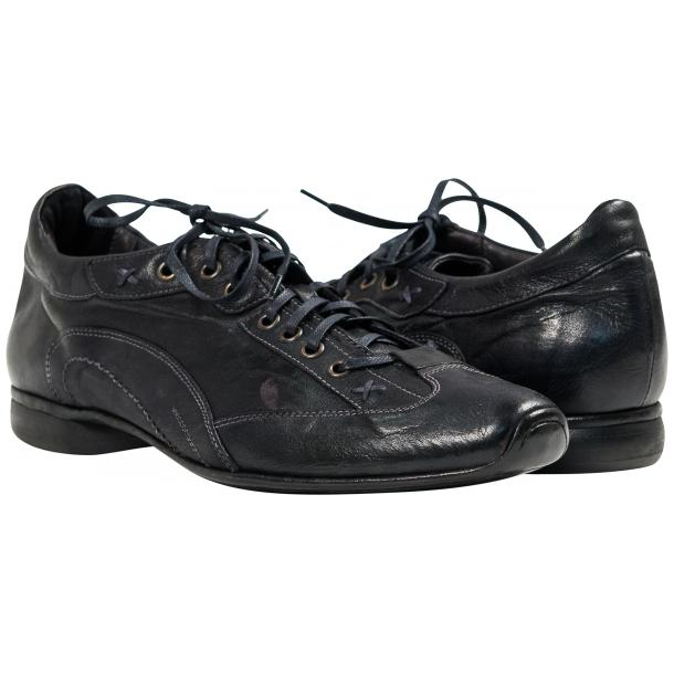 Paolo Shoes Turner Nappa Leather Sole Sneakers Blue