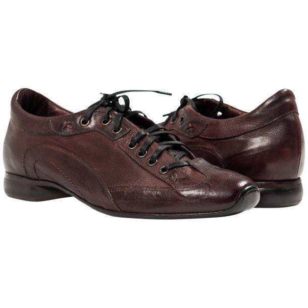 Paolo Shoes Turner Nappa Leather Sole Sneakers Oxblood