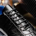 Belvedere Parker Ostrich Leg / Calfskin Sneakers Black