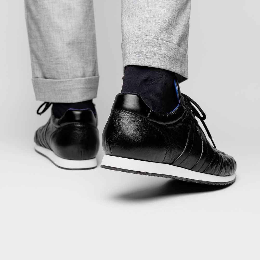Belvedere Parker Ostrich Leg / Calfskin Sneakers Black