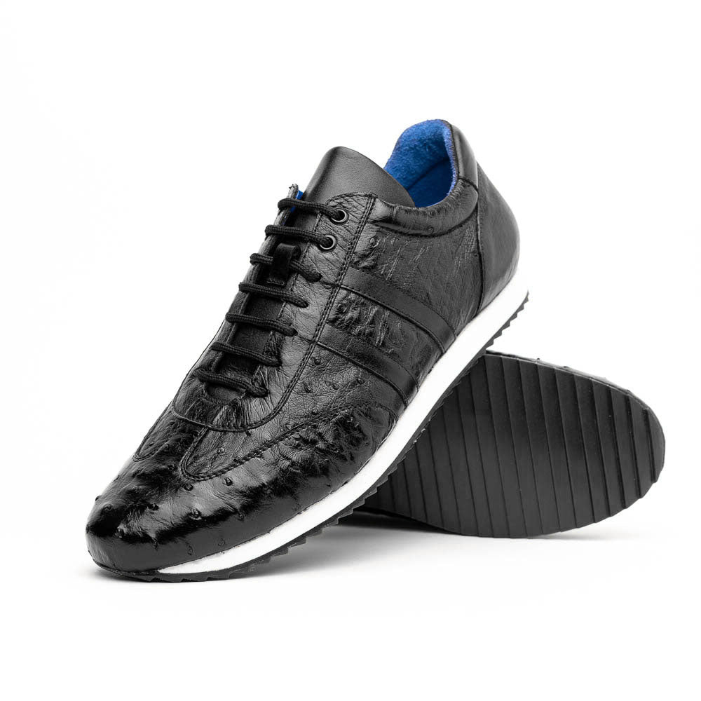 Belvedere Parker Ostrich Leg / Calfskin Sneakers Black