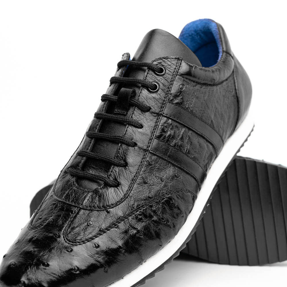 Belvedere Parker Ostrich Leg / Calfskin Sneakers Black