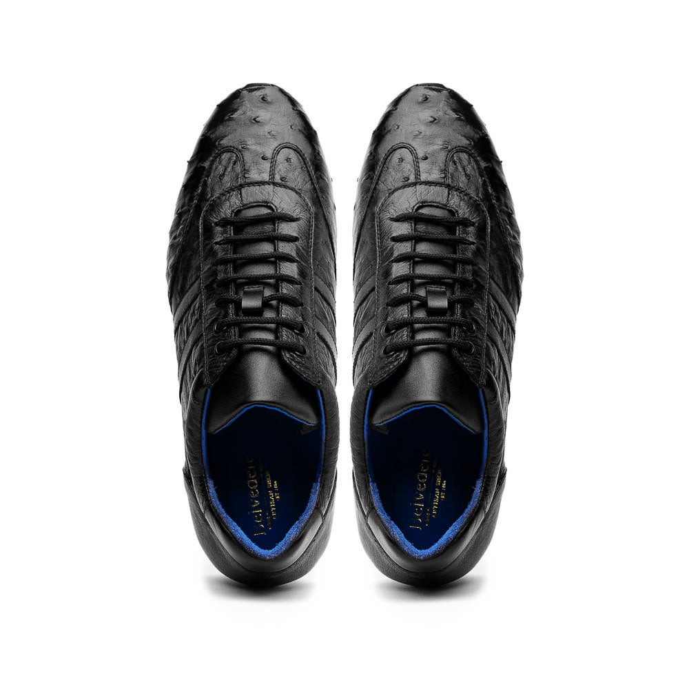 Belvedere Parker Ostrich Leg / Calfskin Sneakers Black