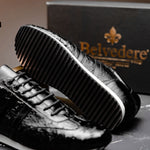 Belvedere Parker Ostrich Leg / Calfskin Sneakers Black
