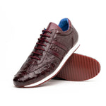 Belvedere Parker Ostrich Leg / Calfskin Sneakers Dark Burgundy