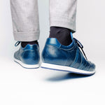 Belvedere Parker Ostrich Leg / Calfskin Sneakers Royal Blue