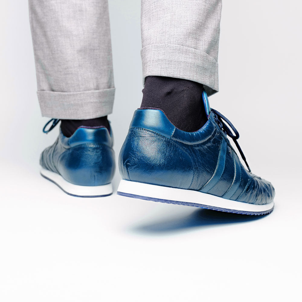 Belvedere Parker Ostrich Leg / Calfskin Sneakers Royal Blue
