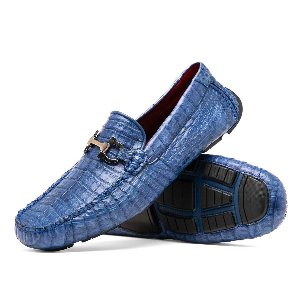 Marco Di Milano Parma Caiman Belly Bit Drivers Blue Jeans