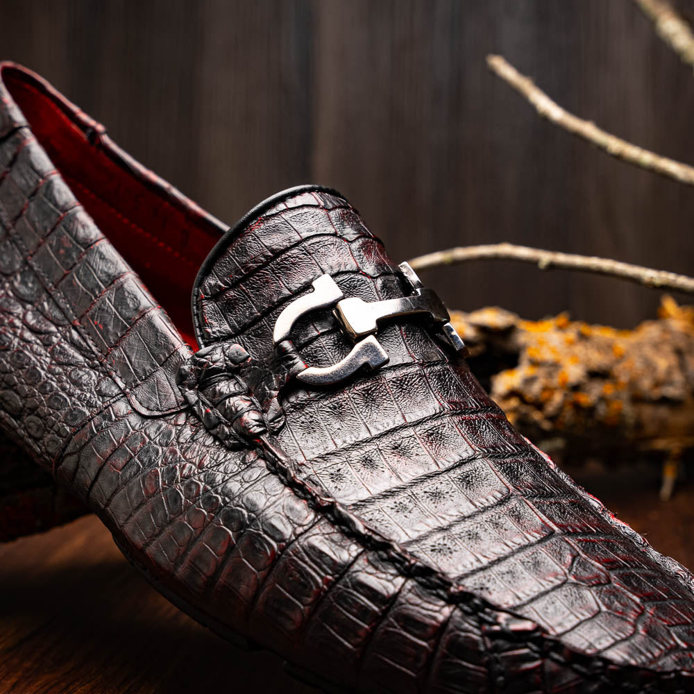 Marco Di Milano Parma Caiman Belly Bit Drivers Black Cherry