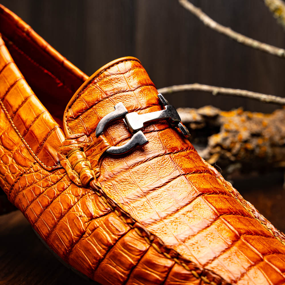 Marco Di Milano Parma Caiman Belly Bit Drivers Brandy