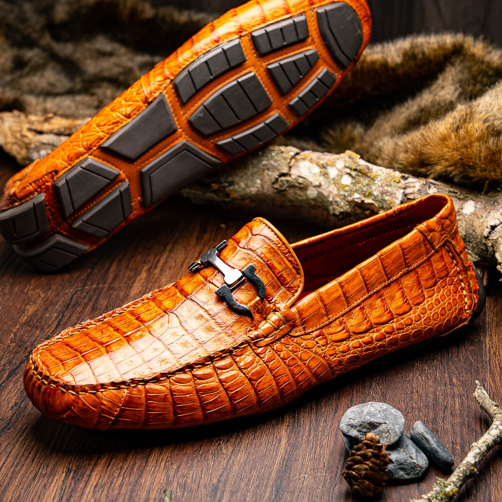 Marco Di Milano Parma Caiman Belly Bit Drivers Brandy