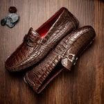 Marco Di Milano Parma Caiman Belly Bit Drivers Brown