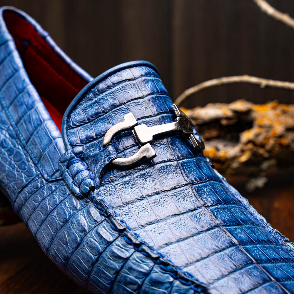 Marco Di Milano Parma Caiman Belly Bit Drivers Blue Jeans