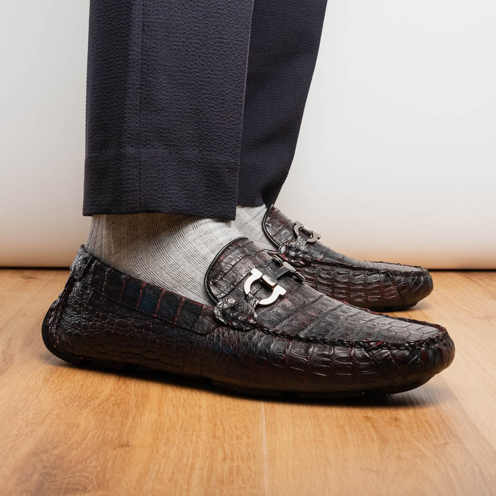 Marco Di Milano Parma Caiman Belly Bit Drivers Black Cherry