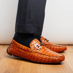 Marco Di Milano Parma Caiman Belly Bit Drivers Brandy