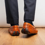 Marco Di Milano Parma Caiman Belly Bit Drivers Brandy