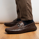 Marco Di Milano Parma Caiman Belly Bit Drivers Brown