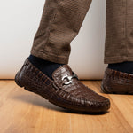 Marco Di Milano Parma Caiman Belly Bit Drivers Brown