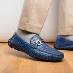 Marco Di Milano Parma Caiman Belly Bit Drivers Blue Jeans
