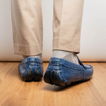 Marco Di Milano Parma Caiman Belly Bit Drivers Blue Jeans