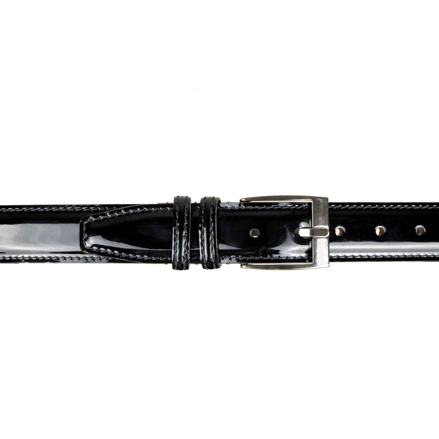 Il Gergo Claudio Patent Leather Belt Black