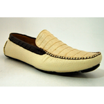 Patrick Gibbons Handmade Crocodile Driving Shoes Bone