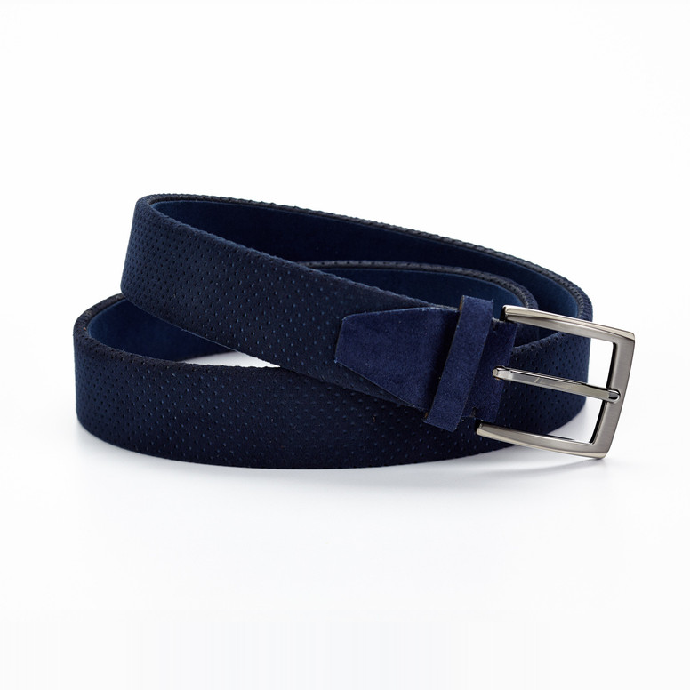 Paul Evans Suede Belt Blue