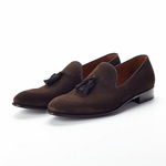 Paul Evans 'The Chaplin' Suede Tassel Loafers Café