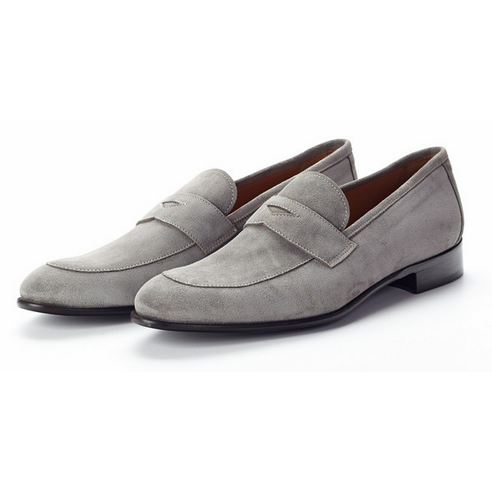 Paul Evans 'The Stewart' Suede Penny Loafers Gray
