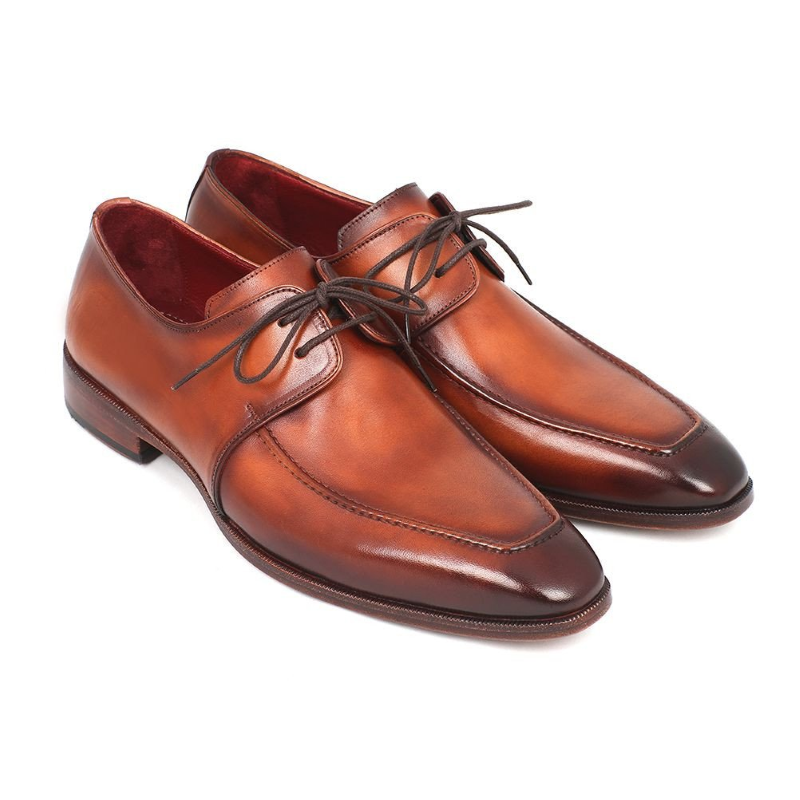Paul Parkman Apron Toe Derby Shoes Brown