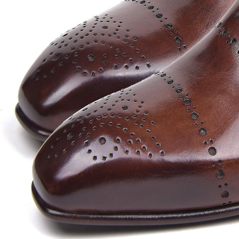 Paul Parkman Calfskin Brogues Shoes Brown