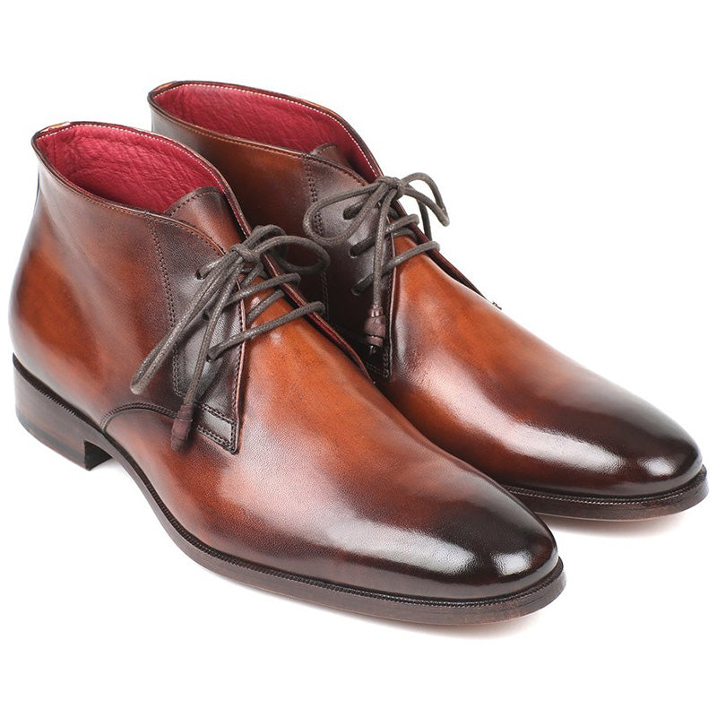 Paul Parkman Calfskin Chukka Boots Camel & Brown