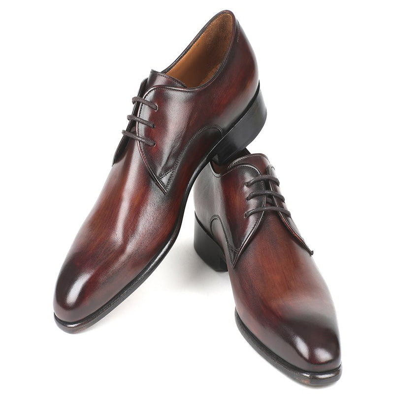 Paul Parkman Calfskin Derby Shoes Antique Brown