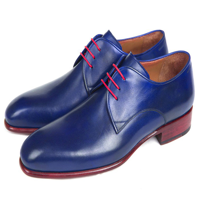 Paul Parkman Calfskin Derby Shoes Blue