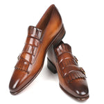 Paul Parkman Calfskin Double Monk Straps Brown