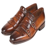 Paul Parkman Calfskin Double Monk Straps Brown