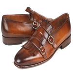 Paul Parkman Calfskin Double Monk Straps Brown