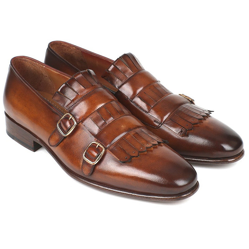 Paul Parkman Calfskin Double Monkstraps Brown