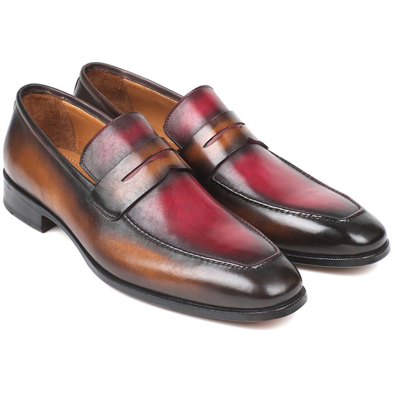 Paul Parkman Calfskin Loafers Brown & Bordeaux