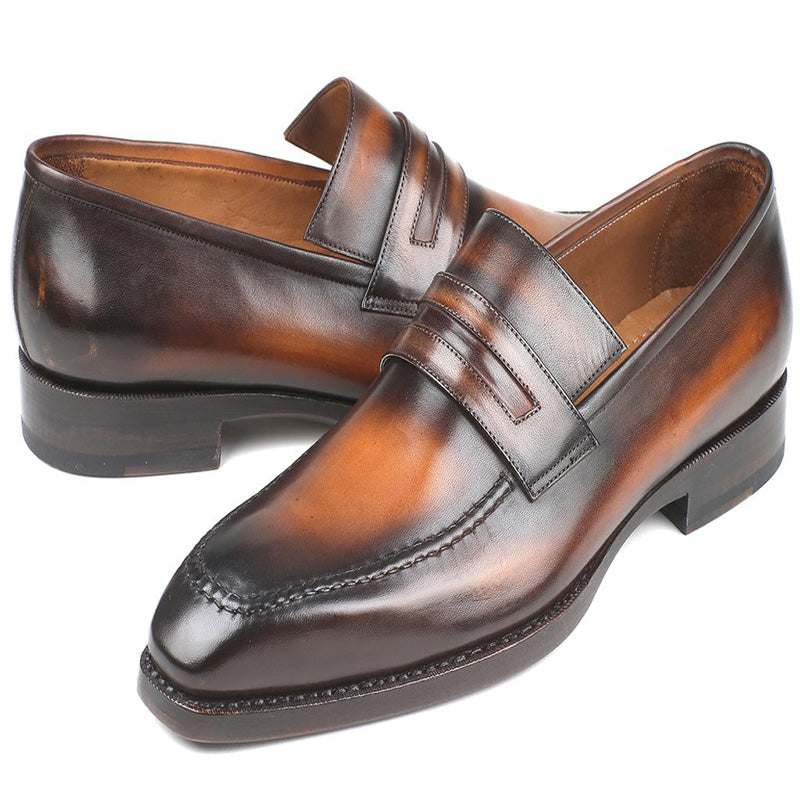 Paul Parkman Calfskin Loafers Burnished Brown