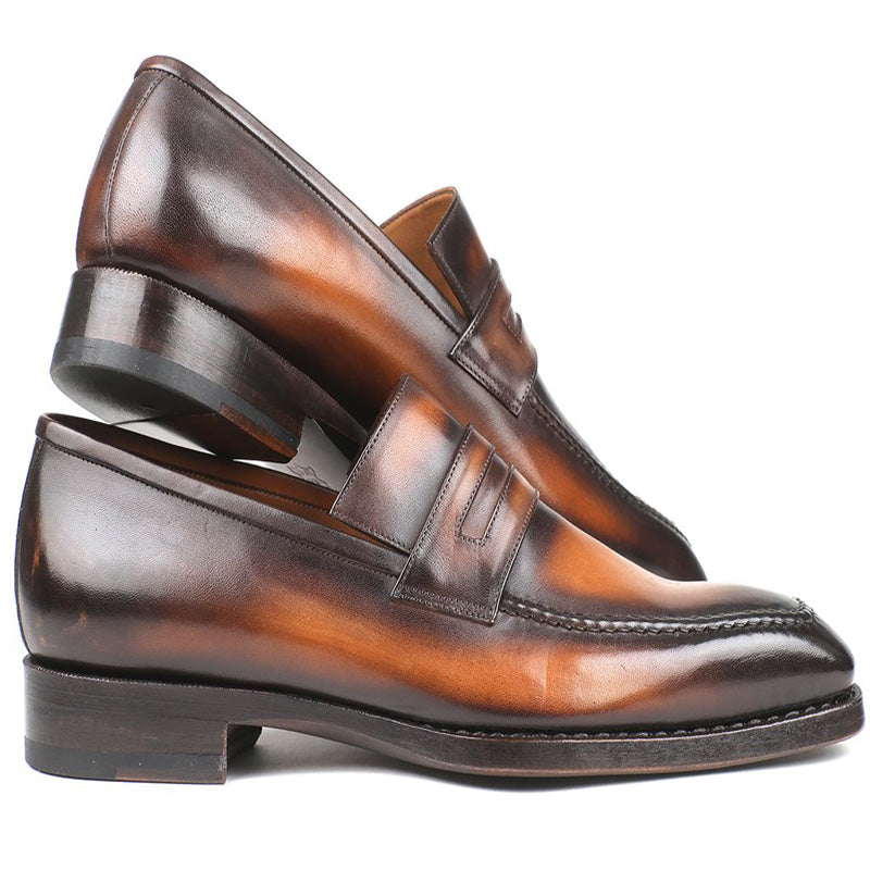 Paul Parkman Calfskin Loafers Burnished Brown