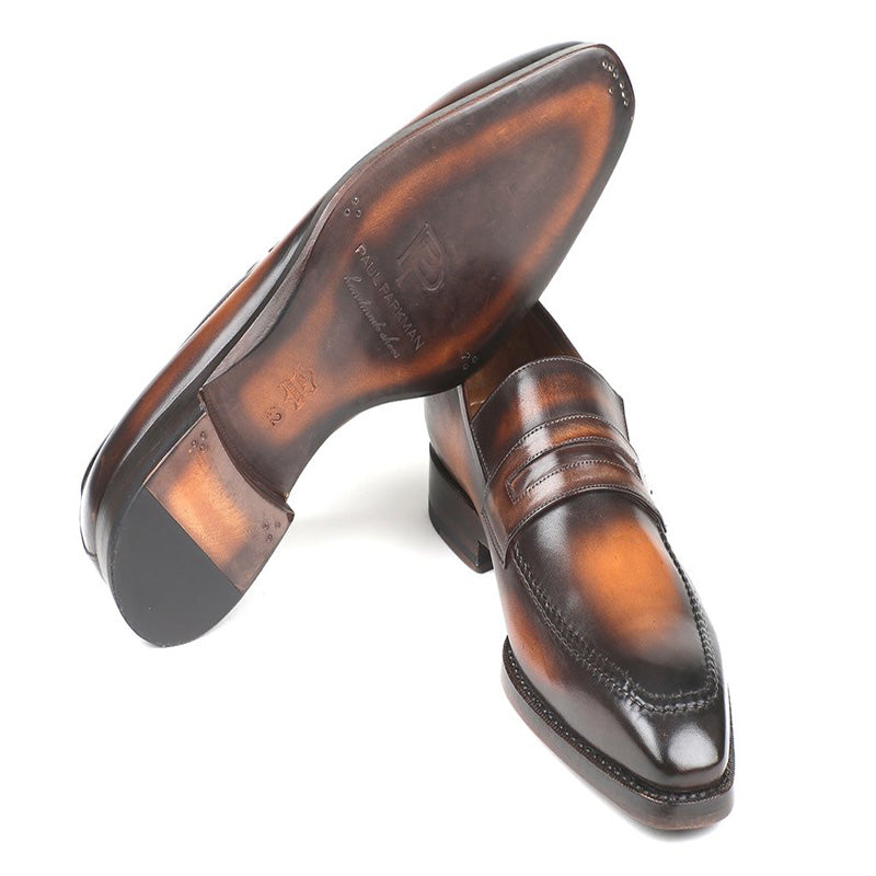 Paul Parkman Calfskin Loafers Burnished Brown
