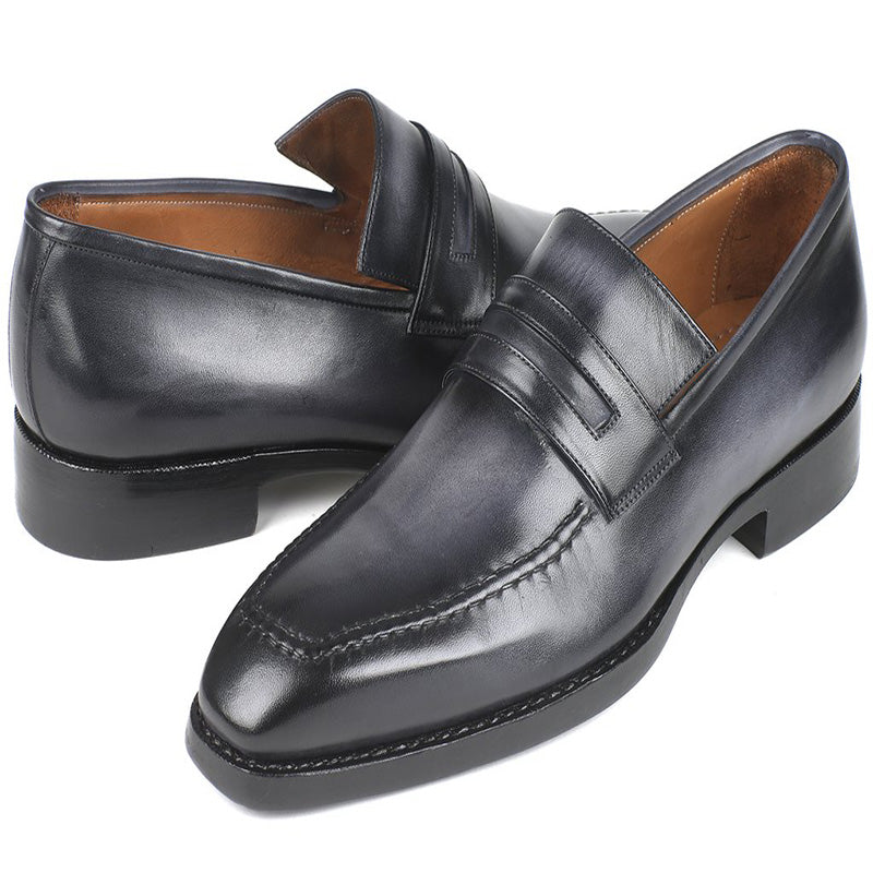 Paul Parkman Calfskin Loafers Burnished Gray