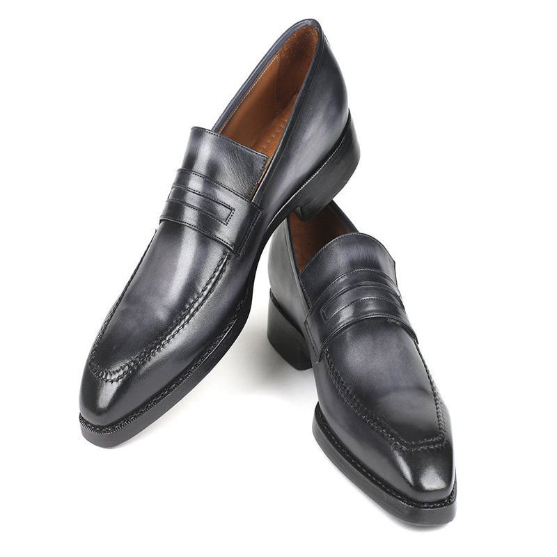 Paul Parkman Calfskin Loafers Burnished Gray